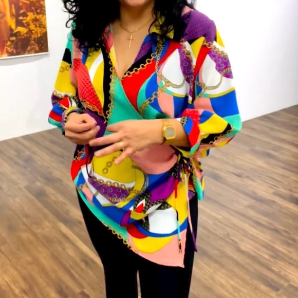 Colorful wrap shirt - Picture 4 of 5